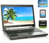 Мобільна робоча станція HP EliteBook 8570w / 15.6" (1920x1080) TN / Intel Core i7-3720QM (4 (8) ядра по 2.6 - 3.6 GHz) / 16 GB DDR3 / 256 GB SSD / nVidia Quadro K1000M, 2 GB DDR3, 128-bit / DisplayPort б/в
