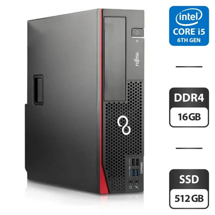 Комп'ютер Fujitsu Esprimo D756 E85 SFF / Intel Core i5-6500 (4 ядра по 3.2 - 3.6 GHz) / 16 GB DDR4 / 512 GB SSD / Intel HD Graphics 530 б/в - зображення 1