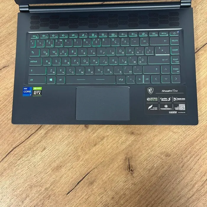 Ігровий ноутбук MSI Stealth 15M A11UEK / 15.6" (1920x1080) IPS / Intel Core i7-11375H (4 (8) ядра по 3.0 - 5.0 GHz) / 16 GB DDR4 / 512 GB SSD NVMe / nVidia GeForce RTX 3060, 6 GB GDDR6, 192-bit / WebCam б/в - зображення 6