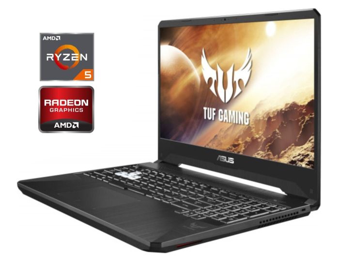 Ігровий ноутбук Asus TUF Gaming FX505DY-WH51 / 15.6" (1920x1080) IPS / AMD Ryzen 5 3550H (4 (8) ядра по 2.1 - 3.7 GHz) / 16 GB DDR4 / 480 GB SSD / AMD Radeon RX 560X, 4 GB GDDR5, 128-bit / WebCam б/в - зображення 1
