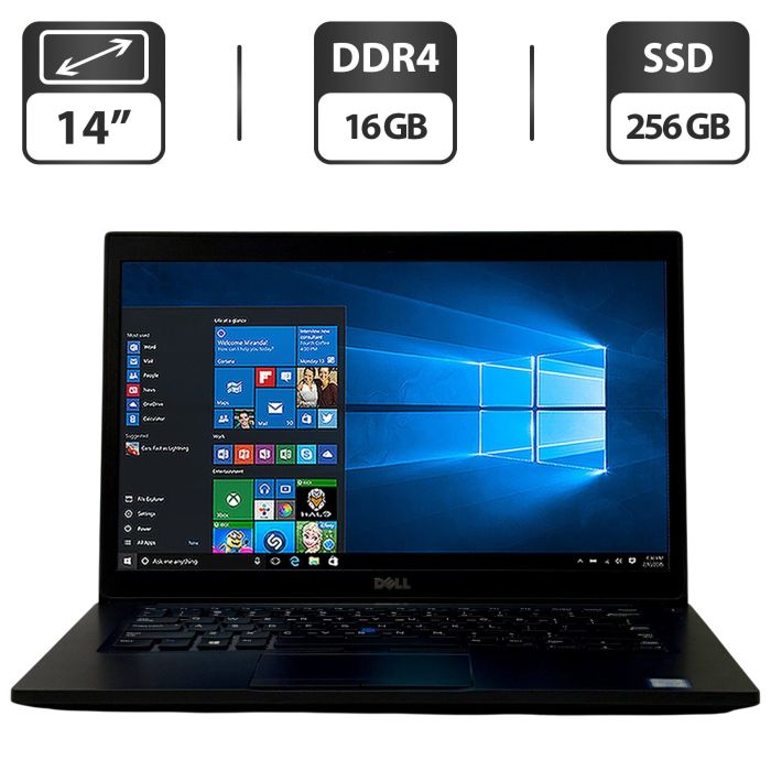 Ноутбук Б-клас Dell Latitude 7480 / 14" (1366x768) TN / Intel Core i7-7600U (2 (4) ядра по 2.8 - 3.9 GHz) / 16 GB DDR4 / 256 GB SSD / Intel HD Graphics 620 / WebCam / Windows 10 Pro б/в - изображение 1