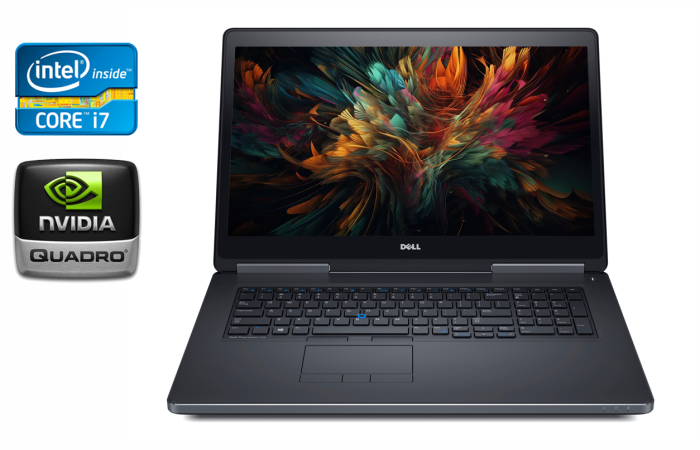 Мобільна робоча станція Dell Precision 7720 / 17.3" (1920x1080) IPS / Intel Core i7-7820HQ (4 (8) ядра по 2.9 - 3.9 GHz) / 32 GB DDR4 / 512 GB SSD / nVidia Quadro P4000, 8 GB GDDR5, 256-bit / HDMI / Windows 10 б/в - зображення 1