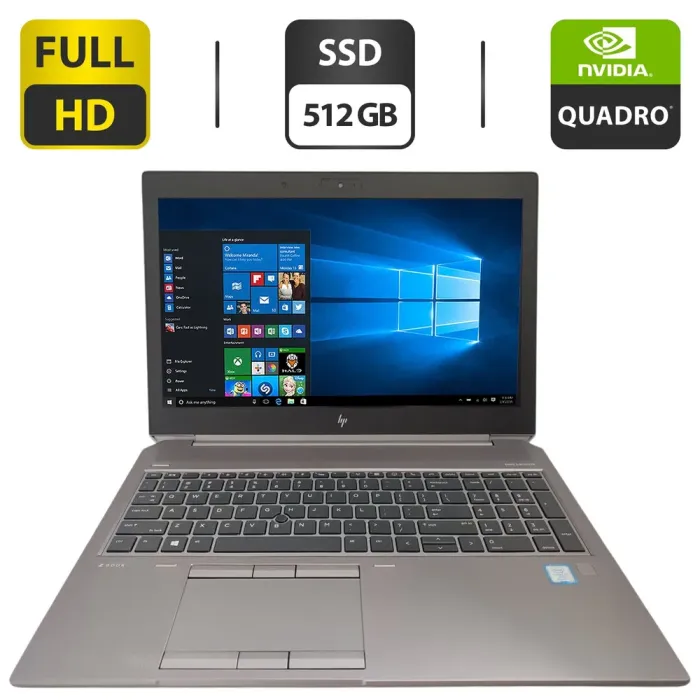 Мобільна робоча станція HP ZBook 15 G6 / 15.6" (1920x1080) IPS / Intel Core i7-9850H (6 (12) ядер по 2.6 - 4.6 GHz) / 32 GB DDR4 / 512 GB SSD / nVidia Quadro T1000, 4 GB GDDR5, 128-bit / WebCam б/в - зображення 1