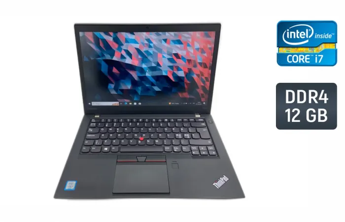 Ноутбук Б-клас Lenovo ThinkPad T460s / 14" (1920x1080) IPS / Intel Core i7-6600U (2 (4) ядра по 2.6 - 3.4 GHz) / 12 GB DDR4 / 256 GB SSD / Intel HD Graphics 520 / WebCam / TouchID / Windows 10 б/в - зображення 1