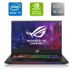 Ігровий ноутбук Б-класу Asus ROG Strix GL704G / 17.3" (1920x1080) IPS / Intel Core i7-8750H (6 (12) ядер по 2.2 - 4.1 GHz) / 16 GB DDR4 / 512 GB SSD + 256 GB SSD / nVidia GeForce RTX 2070, 8 GB GDDR6, 256-bit / HDMI / Windows 10 б/в