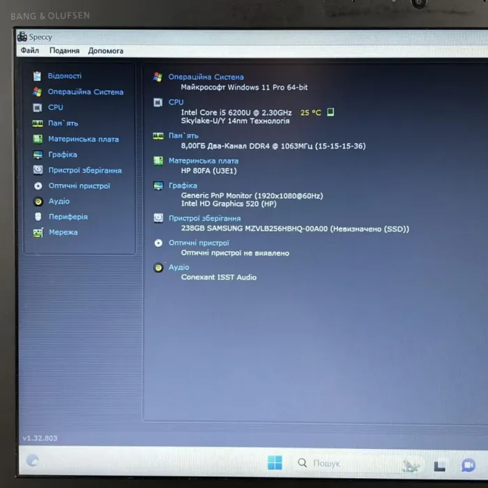 Ноутбук HP EliteBook 1040 G3 / 14" (1920x1080) TN / Intel Core i5-6300U (2 (4) ядра по 2.4 - 3.0 GHz) / 8 GB DDR4 / 256 GB SSD / Intel HD Graphics 520 / WebCam / HDMI б/в - зображення 9