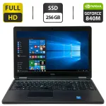 Ноутбук Б-клас Dell Latitude E5550 / 15.6" (1920x1080) IPS / Intel Core i7-5600U (2 (4) ядра по 2.6 - 3.2 GHz) / 16 GB DDR3 / 256 GB SSD / nVidia GeForce 840M, 2 GB GDDR3, 64-bit / WebCam / Windows 10 Pro б/в