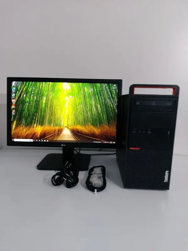 Комплект: Lenovo ThinkCentre M800 Tower / Intel Core i5-6500 (4 ядра по 3.2 - 3.6 GHz) / 16 GB DDR4 / 512 GB SSD / nVidia GeForce GTX 1060, 3 GB GDDR5, 192-bit / DVD-ROM + Монітор LG 24MB37PM-B / 24" (1920x1080) IPS + Кабелі DVI та живлення б/в - зображення 3
