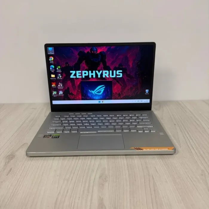 Ігровий ноутбук Б-клас Asus ROG Zephyrus G14 GA401QM / 14" (2560x1440) IPS / AMD Ryzen 9 5900HS (8 (16) ядер по 3.0 - 4.6 GHz) / 16 GB DDR4 / 512 GB SSD NVMe / nVidia GeForce RTX 3060, 6 GB GDDR6, 192-bit б/в - зображення 2