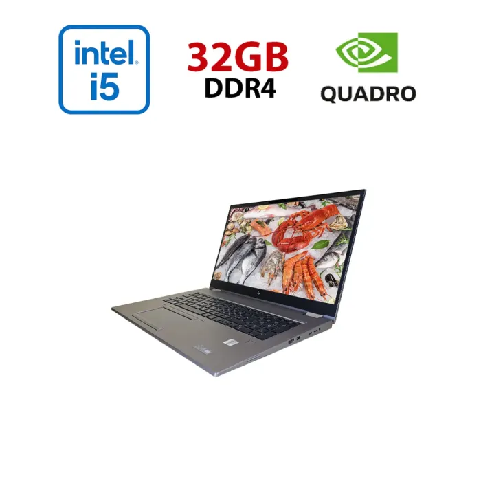 Мобільна робоча станція HP ZBook 17 G7 / 17,3" (1920x1080) IPS / Intel Core i5-10400H (4 (8) ядра по 2,6 - 4,6 ГГц) / 32 ГБ DDR4 / 256 ГБ SSD + 256 ГБ SSD / nVidia Quadro T1000, 4 ГБ GDDR5, 128-біт / WebCam б/в - зображення 1