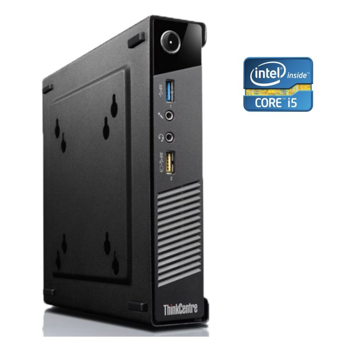 Неттоп Б-клас Lenovo ThinkCentre M73 Tiny USFF / Intel Core i5-4570T (2 (4) ядра по 2.9 - 3.6 GHz) / 8 GB DDR3 / 128 GB SSD / Intel HD Graphics 4600 б/в - зображення 1