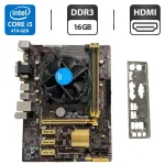 Комплект: Материнська плата Asus H81M-Plus / Intel Core i5-4570 (4 ядра по 3.2 - 3.6 GHz) / 16 GB DDR3 / Socket LGA 1150 / Задня заглушка б/в