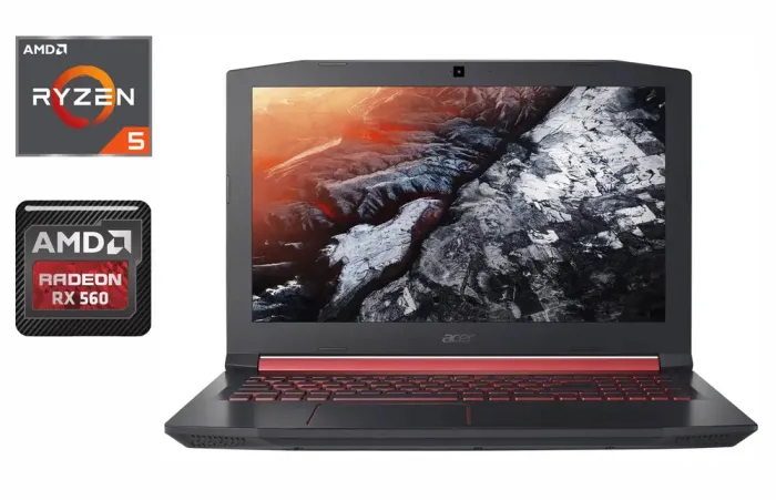 Ігровий ноутбук Acer Nitro 5 AN515-42 / 15.6" (1920x1080) IPS / AMD Ryzen 5-2500U (4 (8) ядра по 2.0 - 3.6 GHz) / 16 GB DDR4 / 512 GB SSD / AMD Radeon RX 560, 4 GB GDDR5, 128-bit / WebCam / HDMI б/в - изображение 1