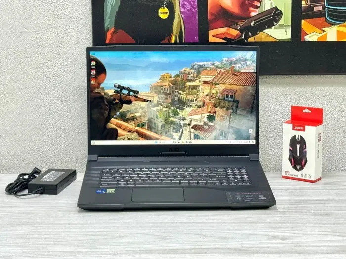 Ігровий ноутбук MSI CrossHair 17 A11UDK / 17.3" (1920x1080) IPS / Intel Core i7-11800H (8 (16) ядер по 2.3 - 4.6 GHz) / 32 GB DDR4 / 512 GB SSD M.2 / nVidia GeForce RTX 3050 Ti, 4 GB GDDR6, 128-bit / WebCam / Win 11 Home б/в - зображення 2