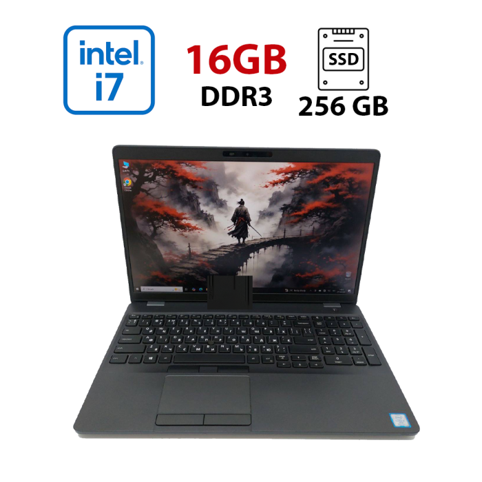 Ноутбук Dell Latitude 5500 / 15.6" (1920x1080) IPS / Intel Core i7-8665U (4 (8) ядра по 1.9 - 4.8 GHz) / 16 GB DDR4 / 256 GB SSD / Intel UHD Graphics / WebCam / HDMI б/в - зображення 1