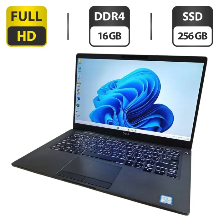 Ультрабук Dell Latitude 7400 / 14" (1920x1080) IPS / Intel Core i7-8665U (4 (8) ядра по 1.9 - 4.8 GHz) / 16 GB DDR4 / 256 GB SSD / Intel UHD Graphics 620 / WebCam / Windows 11 Pro б/в - зображення 1