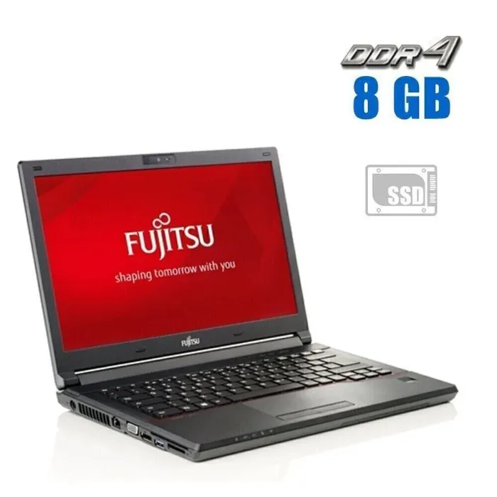 Ноутбук Fujitsu Lifebook E548 / 14" (1920x1080) IPS / Intel Core i5-8250U (4 (8) ядра по 1.6 - 3.4 GHz) / 8 GB DDR4 / 240 GB SSD / Intel HD Graphics 620 / WebCam б/в - зображення 1