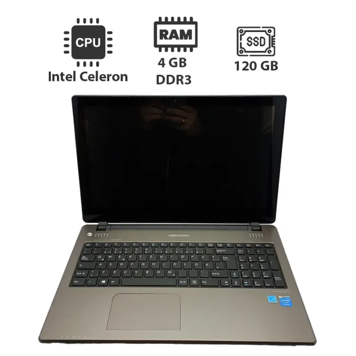 Ноутбук Medion Akoya / 15.6" (1366x768) TN Touch / Intel Celeron N2920 (4 ядра по 1.86 - 2.0 GHz) / 4 GB DDR3 / 120 GB SS / Intel HD Graphics / WebCam б/в - зображення 1