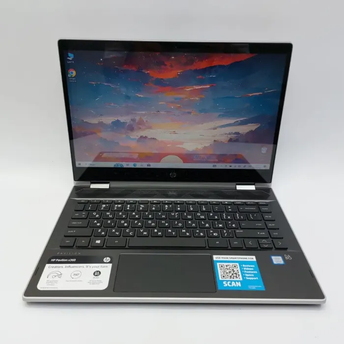 Ноутбук-трансформер HP Pavilion X360 / 14" (1366x768) TN Touch / Intel Core i3-8130U (2 (4) ядра по 2.2 - 3.4 GHz) / 8 GB DDR4 / 256 GB SSD / Intel UHD Graphics 620 / WebCam б/в - зображення 2