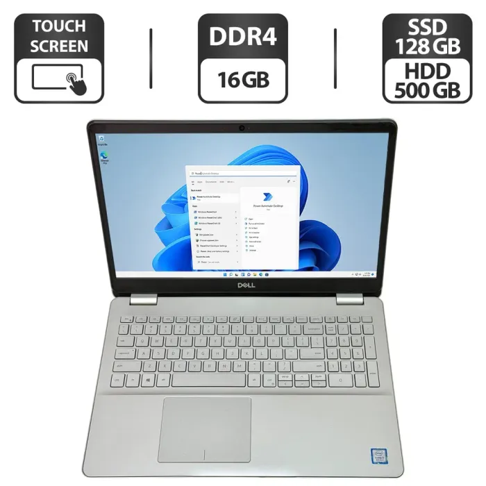 Ноутбук Б-клас Dell Inspiron 15 5584 / 15.6" (1920x1080) IPS Touch / Intel Core i7-8565U (4 (8) ядер по 1.8 - 4.6 GHz) / 16 GB DDR4 / 128 GB SSD + 500 GB HDD / Intel UHD Graphics / WebCam / Windwos 11 Pro б/в - зображення 1