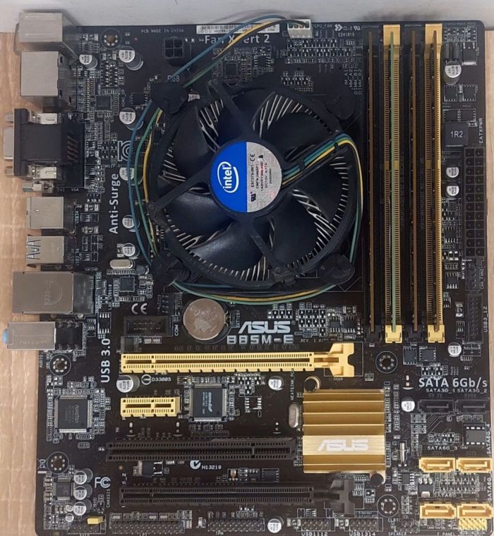 Комплект: Материнська плата Asus B85M-E / LGA1150 / Intel Core i5-4460 (4 ядра по 3.2 - 3.4 GHz) / 16 GB DDR3 / Intel HD Graphics 4600 + Кулер б/в - зображення 4