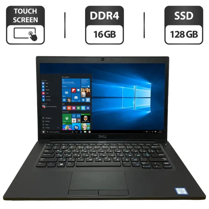 Ноутбук Dell Latitude 7490 / 14" (1920x1080) IPS Touch / Intel Core i5-8350U (4 (8) ядра по 1.7 - 3.6 GHz) / 16 GB DDR4 / 128 GB SSD / Intel UHD Graphics 620 / WebCam б/в - зображення 1