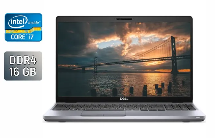 Мобільна робоча станція Dell Precision 3551 / 15.6" (1920x1080) IPS / Intel Core i7-10750H (6 (12) ядер по 2.6 - 5.0 GHz) / 16 GB DDR4 / 512 GB SSD / nVidia Quadro P620, 4 GB GDDR5, 128-bit / WebCam / TouchID / Windows 10 б/в - зображення 1