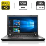 Ноутбук Б-клас Lenovo ThinkPad E550 / 15.6" (1920x1080) TN / Intel Core i5-5200U (2 (4) ядра по 2.2 - 2.7 GHz) / 8 GB DDR3 / 128 GB SSD / Intel HD Graphics 5500 / WebCam / HDMI б/в