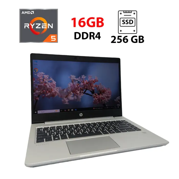 Ультрабук HP ProBook 445 G7 / 14" (1920x1080) IPS / AMD Ryzen 5 4500U (6 ядер по 2.3 - 4.0 GHz) / 16 GB DDR4 / 256 GB SSD / AMD Radeon RX Vega 6 / WebCam б/в - зображення 1