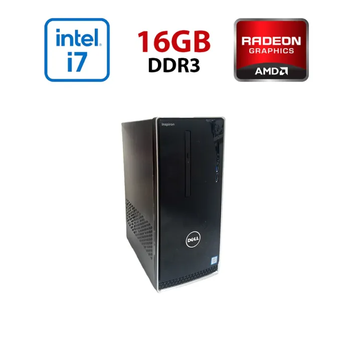 Ігровий ПК Dell Inspirion 3650 / Intel Core i7-6700K (4 (8) ядра по 4,0 - 4,2 ГГц) / 16 ГБ DDR3 / 512 ГБ SSD / AMD Radeon RX 460, 2 ГБ GDDR5, 128-біт / Wi-Fi+Bluetooth / DVD / Win 10 Home Lic б/в - зображення 1