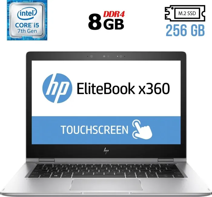Ноутбук-трансформер Б-клас HP EliteBook x360 1030 G2 / 13.3" (1920x1080) IPS Touch / Intel Core i5-7300U (2 (4) ядра по 2.6 - 3.5 GHz) / 8 GB DDR4 / 256 GB SSD M.2 / Intel HD Graphics 620 / WebCam / Fingerprint б/в - зображення 1