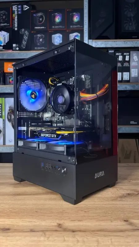 Збірка під замовлення: ігровий ПК Gamdias Aura GC9M ARGB Black Tower / AMD Ryzen 5 2600 (6 (12) ядер по 3.4 - 3.9 GHz) / 16 GB DDR4 / 500 GB SSD / nVidia GeForce GTX 1060, 6 GB GDDR5, 192-bit / 500W б/в - зображення 2