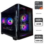 Збірка на замовлення: ігровий ПК AeroCool P300C-G-BK-v1 Black Tower / AMD Ryzen 7 7700 (8 (16) ядер по 3,8 - 5,3 ГГц) / 32 ГБ DDR5 / 1000 ГБ SSD M.2 / AMD Radeon RX 7800 XT, 16 GB GDDR6, 256-bit / 850W