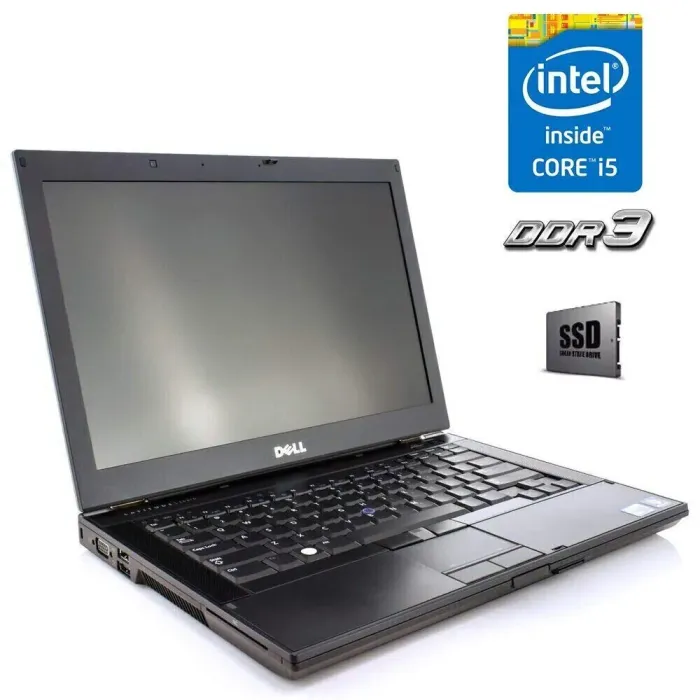 Ноутбук Dell Latitude E6410 / 14.1" (1280x800) TN / Intel Core i5-560M (2 (4) ядра по 2.67 - 3.0 GHz) / 4 GB DDR3 / 120 GB SSD / Intel HD Graphics / WebCam / АКБ не дарує б/в - зображення 1