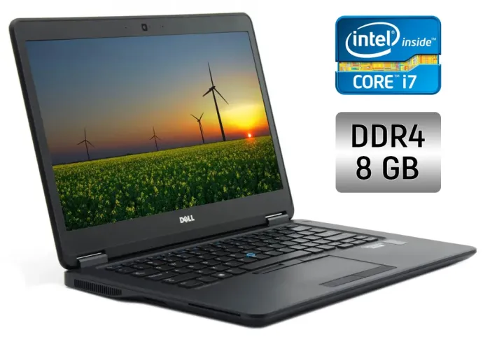 Ультрабук Dell Latitude E7470 / 14" (1920x1080) IPS / Intel Core i7-6600U (2 (4) ядра по 2.6 - 3.4 GHz) / 8 GB DDR4 / 256 GB SSD / Intel HD Graphics 520 / WebCam / Windows 10 б/в - зображення 1