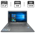 Ноутбук Asus R752N / 17.3" (1600x900) TN / Intel Celeron N3350 (2 ядра по 1.1 - 2.4 GHz) / 8 GB DDR3 / 120 GB SSD / Intel HD Graphics 500 / WebCam / DVD-ROM б/в