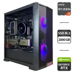 Збірка під замовлення: ігровий ПК Lian Li LanCool 215 Tempered Glass Tower / AMD Ryzen 5 9600X (6 (12) ядер по 3.9 - 5.4 GHz) / 32 GB DDR5 / 2000 GB SSD M.2 / nVidia GeForce RTX 4070 Ti Super, 16 GB GDDR6X, 256-bit / 850W