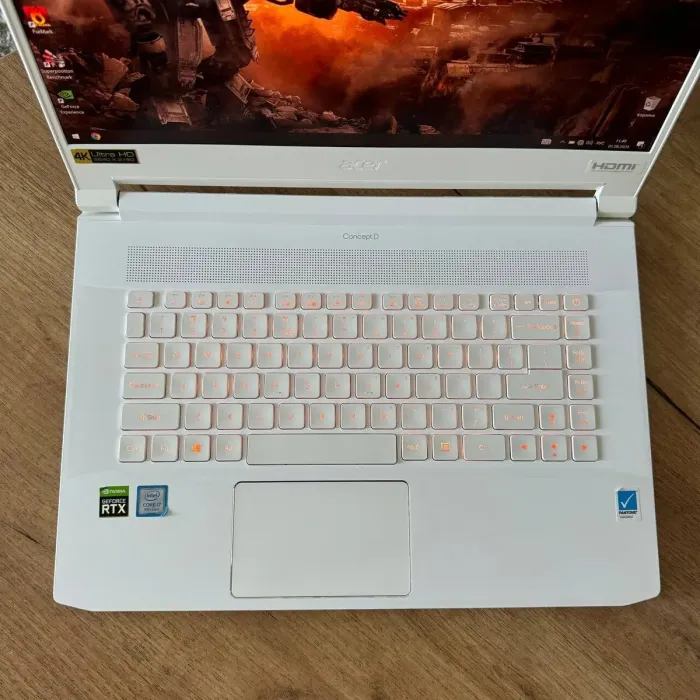 Ігровий ноутбук Acer ConceptD CN715-71 / 15.6" (3840x2160) IPS / Intel Core i7-9750H (6 (12) ядер по 2.6 - 4.5 GHz) / 32 GB DDR4 / 1000 GB SSD / nVidia GeForce RTX 2080 Max-Q, 8 GB GDDR6, 256-bit / WebCam б/в - зображення 7