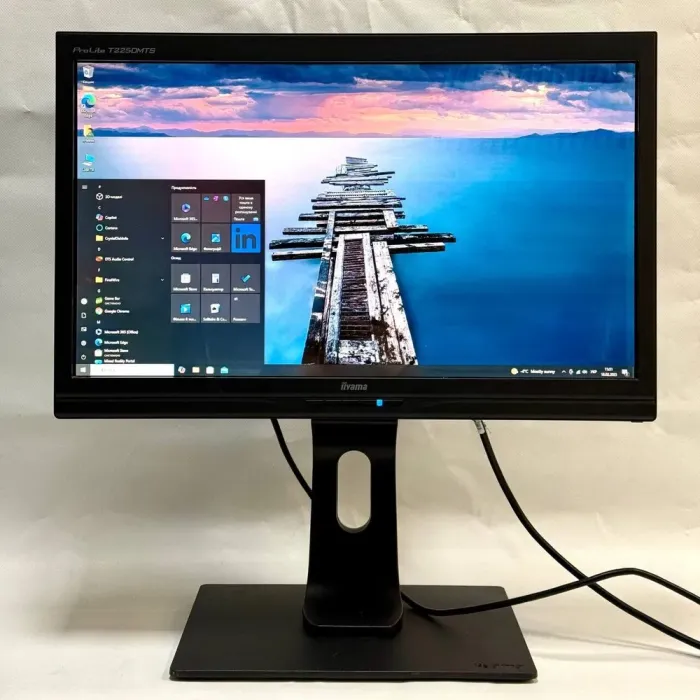 Монітор Iiyama ProLite T2250MTS/22" (1920x1080) TN Touch / USB, VGA, DVI / Вбудовані колонки 2x 1W / VESA 100x100 + Кабель живлення б/в - зображення 2