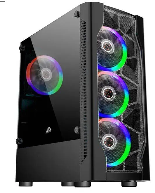 Ігровий ПК 1stPlayer D4 4R1-BK Color LED Black FORSAGE Tower / AMD Ryzen 5 5500 (6 (12) ядер 3.6 - 4.2 ГГц) / 16 ГБ DDR4 / 480 ГБ SSD / nVidia GeForce GTX 1660 Super, 6 ГБ GDDR6, 192-bit б/в - зображення 2