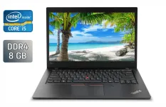 Ультрабук Б-клас Lenovo ThinkPad L480 / 14" (1366x768) TN / Intel Core i5-8250U (4 (8) ядра по 1.6 - 3.4 GHz) / 8 GB DDR4 / 240 GB SSD / Intel UHD Graphics 620 / WebCam / TouchID / Windows 10 б/в