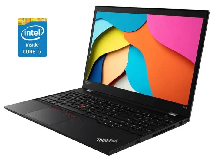 Ультрабук Lenovo ThinkPad T590 / 15.6" (1920x1080) IPS Touch / Intel Core i7-8665U (4 (8) ядра по 1.9 - 4.8 GHz) / 16 GB DDR4 / 256 GB SSD / Intel UHD Graphics / WebCam / Win 11 б/в - зображення 1