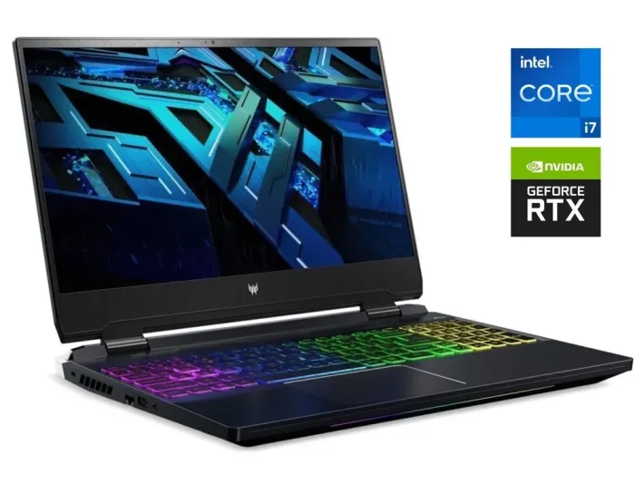 Ігровий ноутбук Б-клас Acer Predator Helios 300 PH315-55 / 15.6" (1920x1080) IPS / Intel Core i7-12700H (14 (20) ядер по 3.5 - 4.7 GHz) / 16 GB DDR5 / 512 GB SSD NVMe / nVidia GeForce RTX 3060, 6 GB GDDR6, 192-bit / WebCam б/в - зображення 1