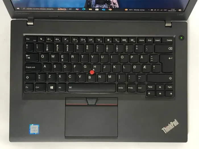 Ноутбук Б-клас Lenovo ThinkPad L470 / 14" (1920x1080) IPS / Intel Core i3-7100U (2 (4) ядра по 2.4 GHz) / 8 GB DDR4 / 256 GB SSD / Intel HD Graphics 620 / WebCam / Win 10 Pro б/в - зображення 8