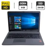 Ноутбук Б-клас HP 255 G7 / 15.6" (1920x1080) IPS / AMD Ryzen 3 2200U (2 (4) ядра по 2.5 - 3.4 GHz) / 8 GB DDR4 / 256 GB SSD / AMD Radeon Vega 3 Graphics / WebCam б/в