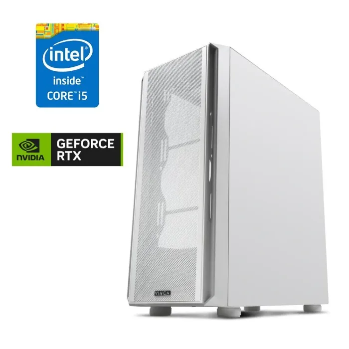 Ігровий ПК Vinga Cloud White Tower / Intel Core i5-7500 (4 ядра 3,4 - 3,8 ГГц) / 16 ГБ DDR4 / 240 ГБ SSD / nVidia GeForce RTX 2080, 8 ГБ GDDR6, 256-біт / 650 Вт б/в - зображення 1