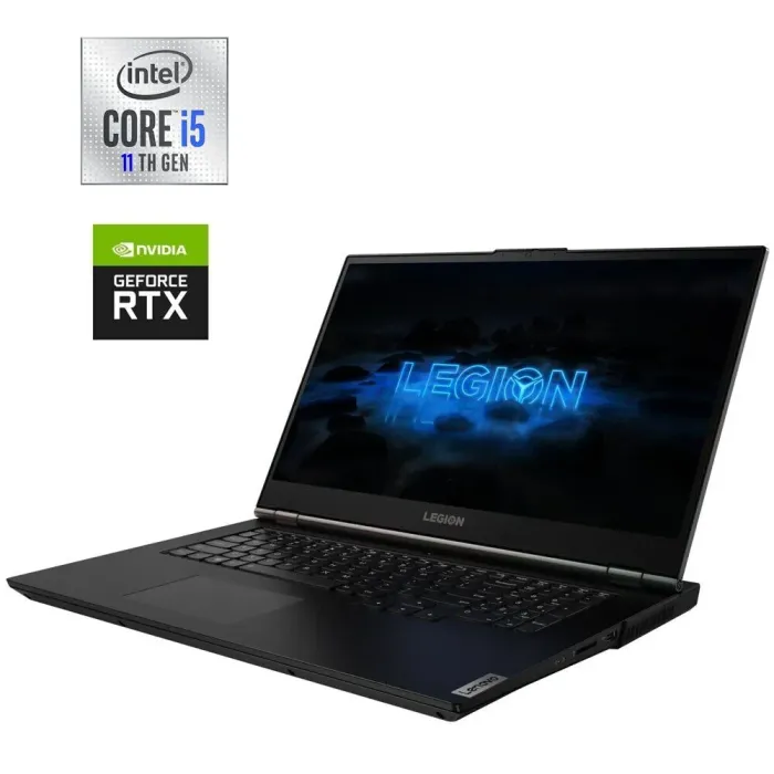 Ігровий ноутбук Lenovo Legion 5 17ITH6H / 17.3" (1920x1080) IPS / Intel Core i5-11400H (6 (16) ядер 2.7 - 4.5 GHz) / 16 GB DDR4 / 480 GB SSD / nVidia GeForce RTX 3060, 6 GB GDDR6, 192-bit / WebCam б/в - зображення 1