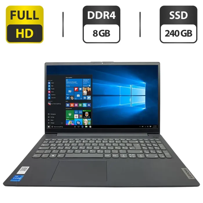 Ноутбук Lenovo V15 G2 ITL / 15.6" (1920x1080) IPS / Intel Core i3-1115G4 (2 (4) ядра по 3.0 - 4.1 GHz) / 8 GB DDR4 / 240 GB SSD / Intel UHD Graphics / WebCam б/в - зображення 1