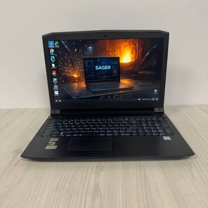 Ігровий ноутбук Б-клас Sager N855HJ / 15.6" (1920x1080) IPS / Intel Core i7-7700HQ (4 (8) ядра по 2.8 - 3.8 GHz) / 16 GB DDR4 / 500 GB SSD / nVidia GeForce GTX 1050, 2 GB GDDR5, 128-bit / WebCam б/в - зображення 2