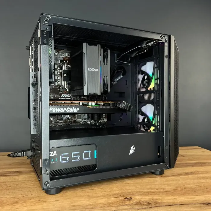 Збірка під замовлення: 1stPlayer D3-3F2-Plus Black Tower / AMD Ryzen 5 5500 (6 (12) ядер по 3.6 - 4.2 GHz) / 16 GB DDR4 / 512 GB SSD M.2 / AMD Radeon RX 5700 XT, 8 GB GDDR6, 256-bit / 650W б/в - зображення 5